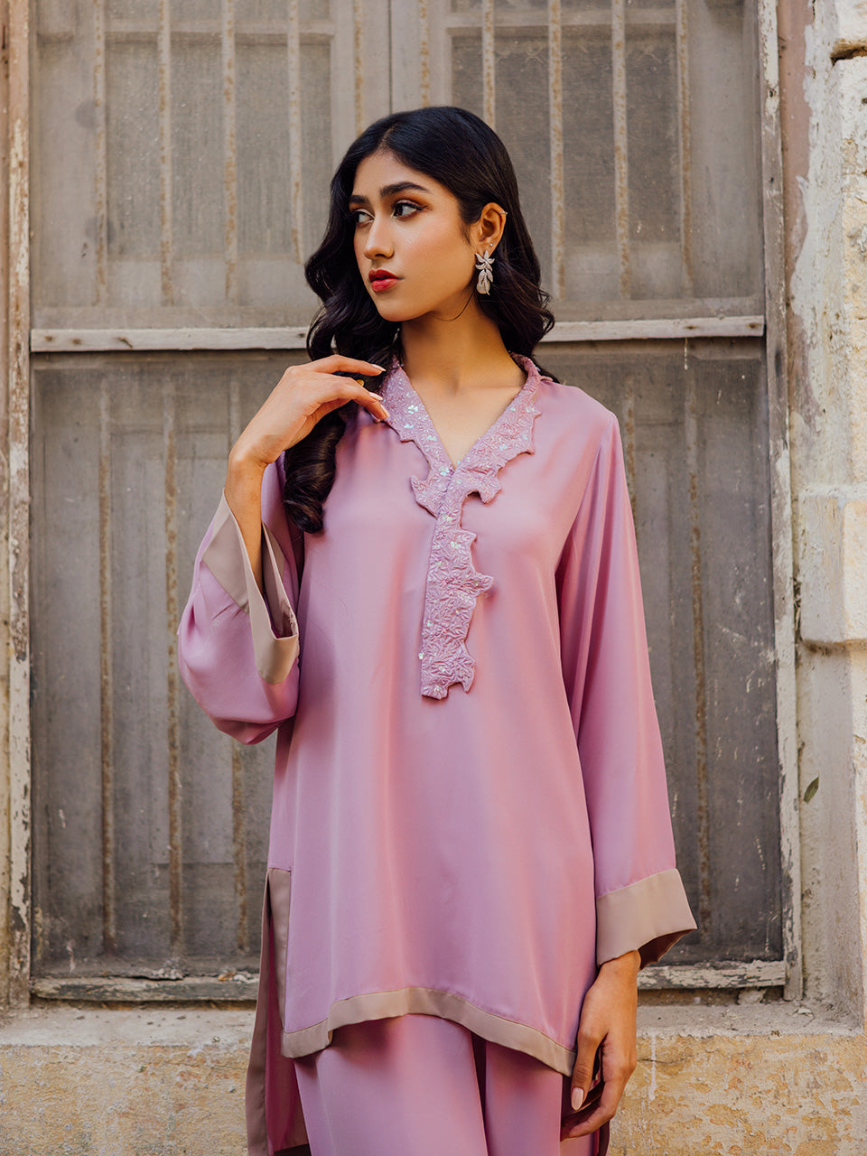Elegant pink ensemble