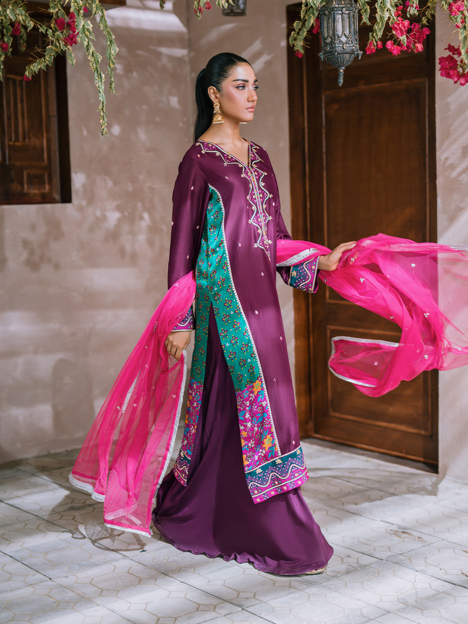 Handcrafted formal wear with screen print accents