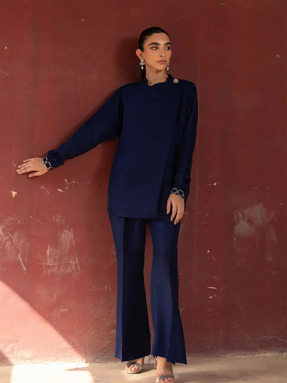 Stylish blue pants and top set