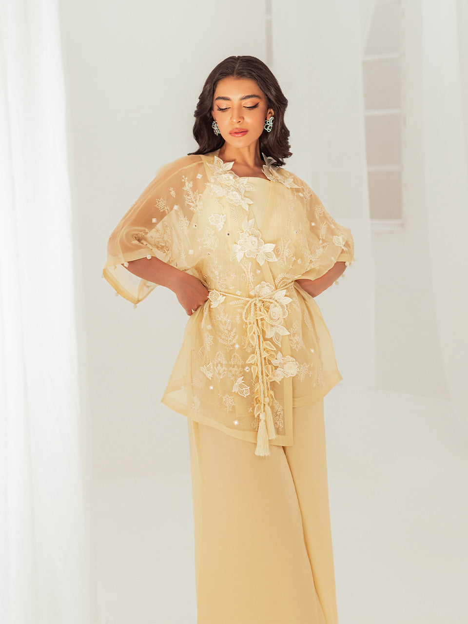opulent ensemble exudes sophistication