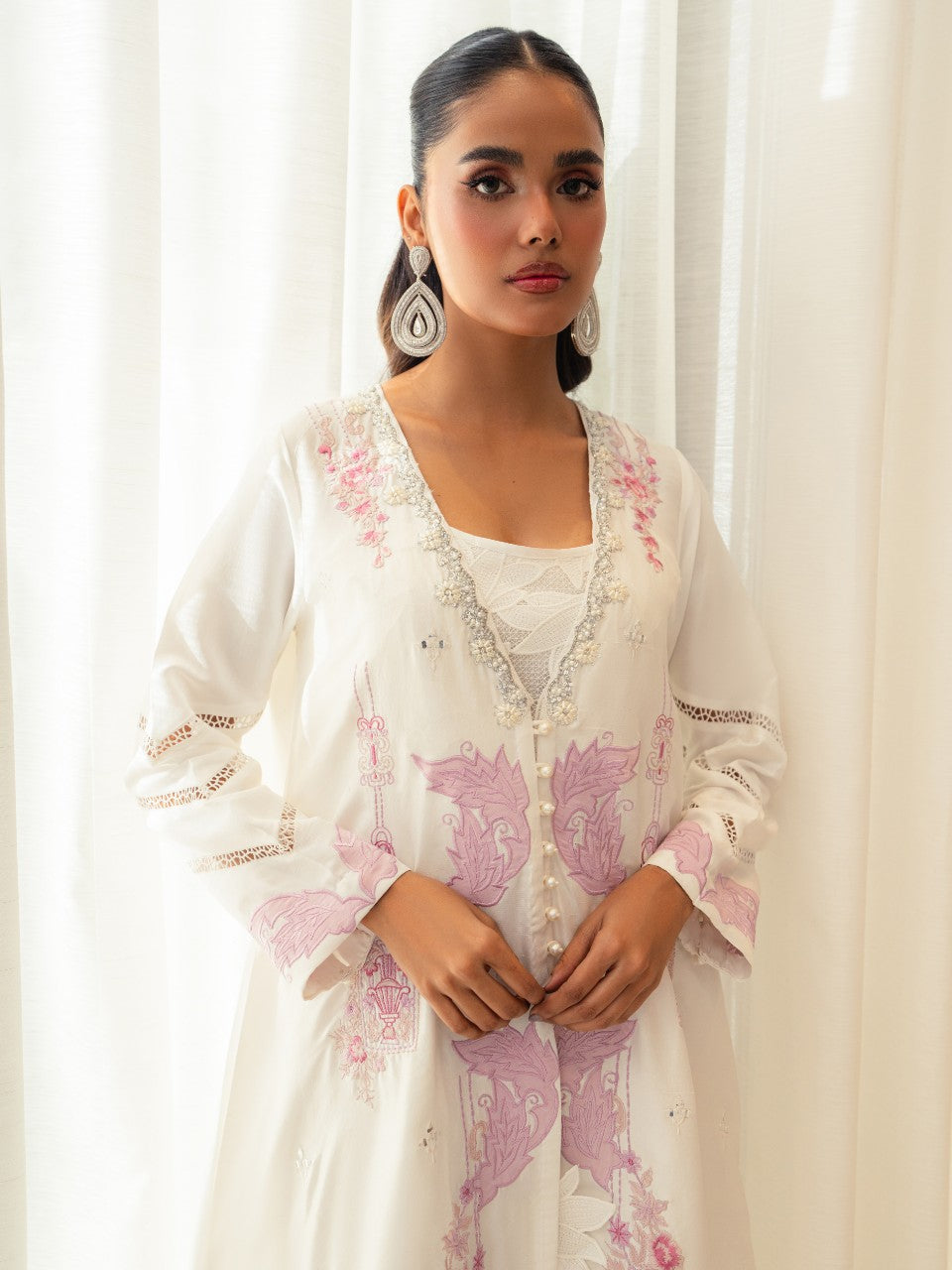 handwork details on the neckline