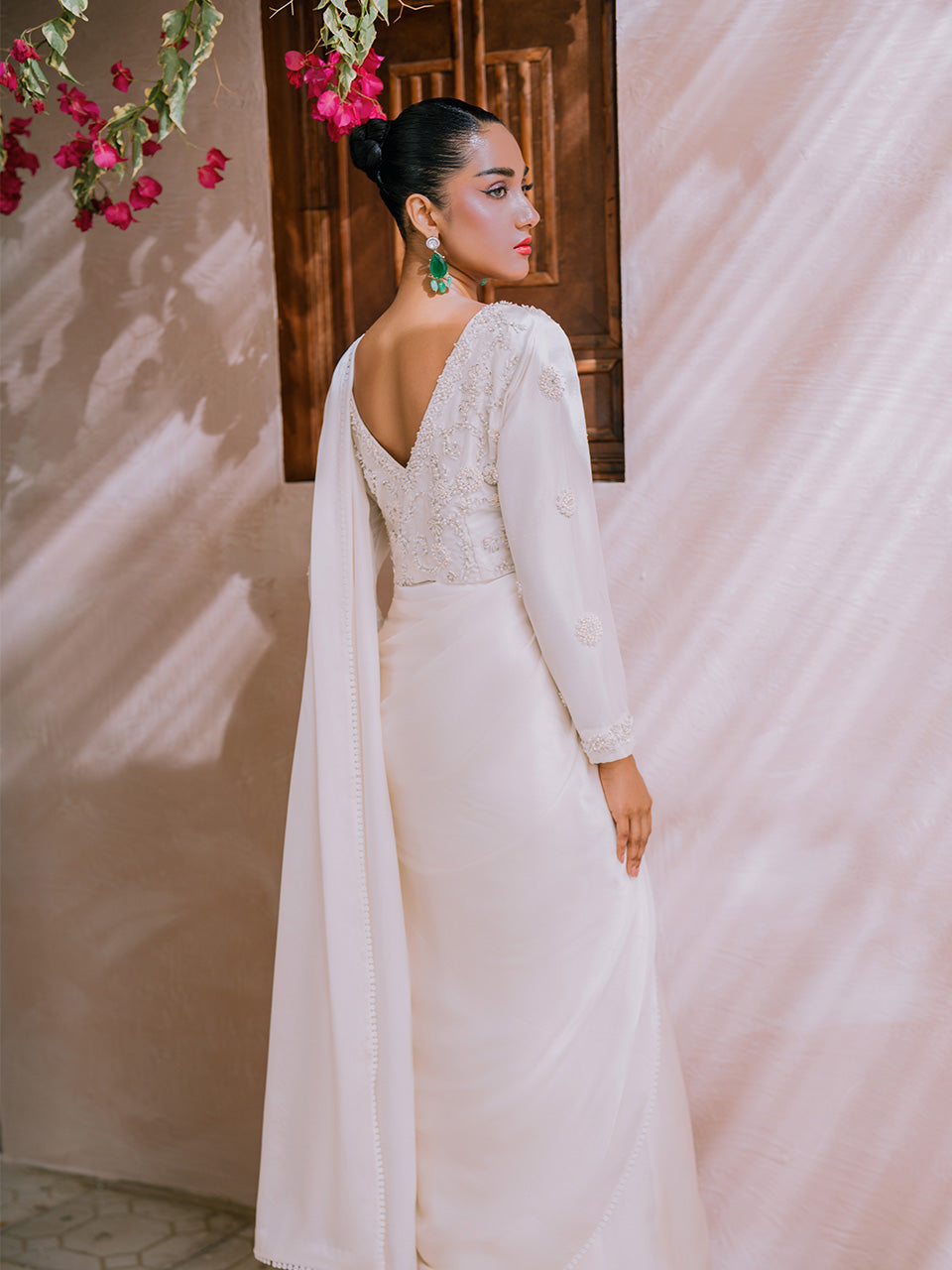 Timeless white saree
