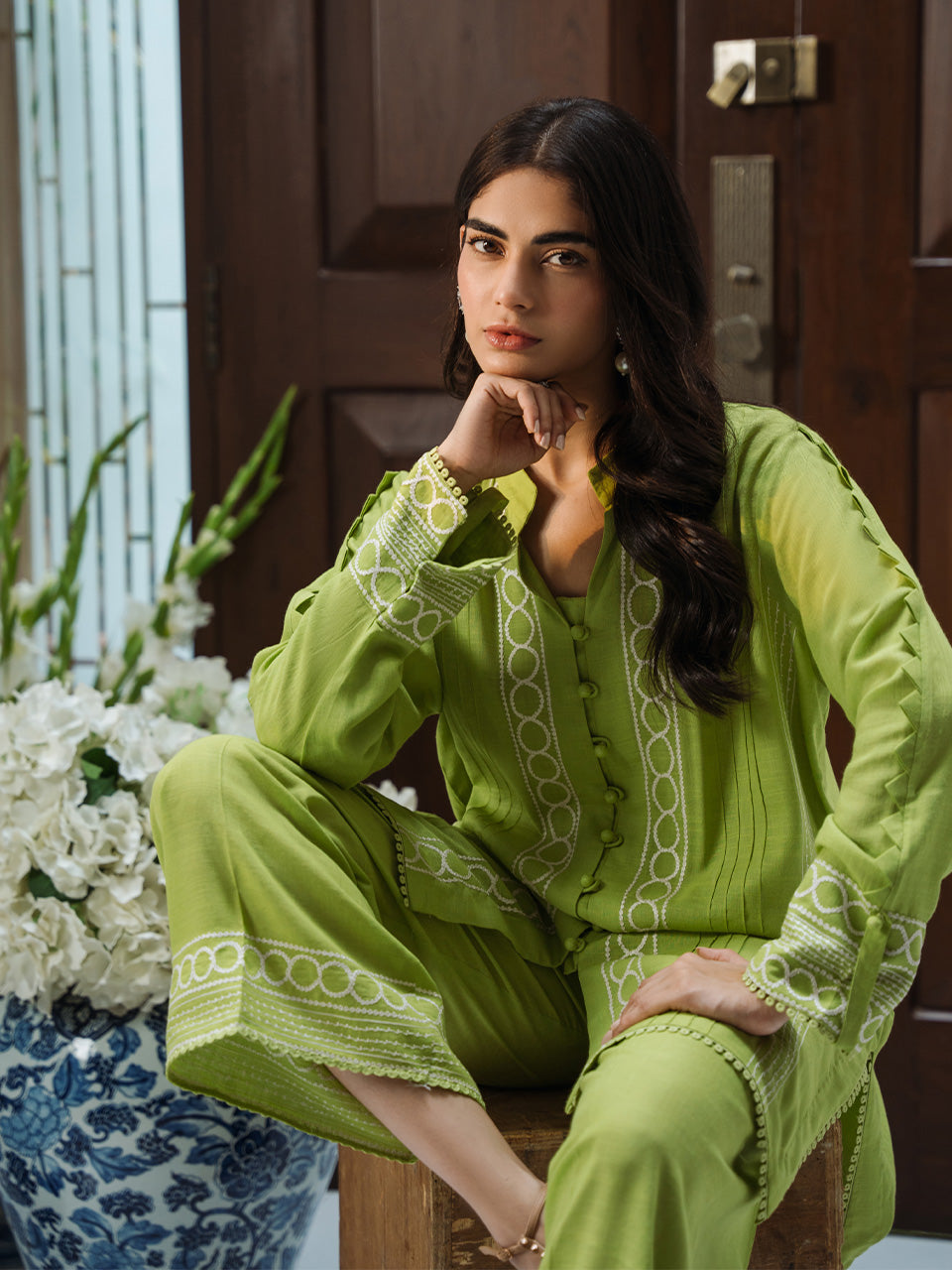 Intricate ari work embroidery