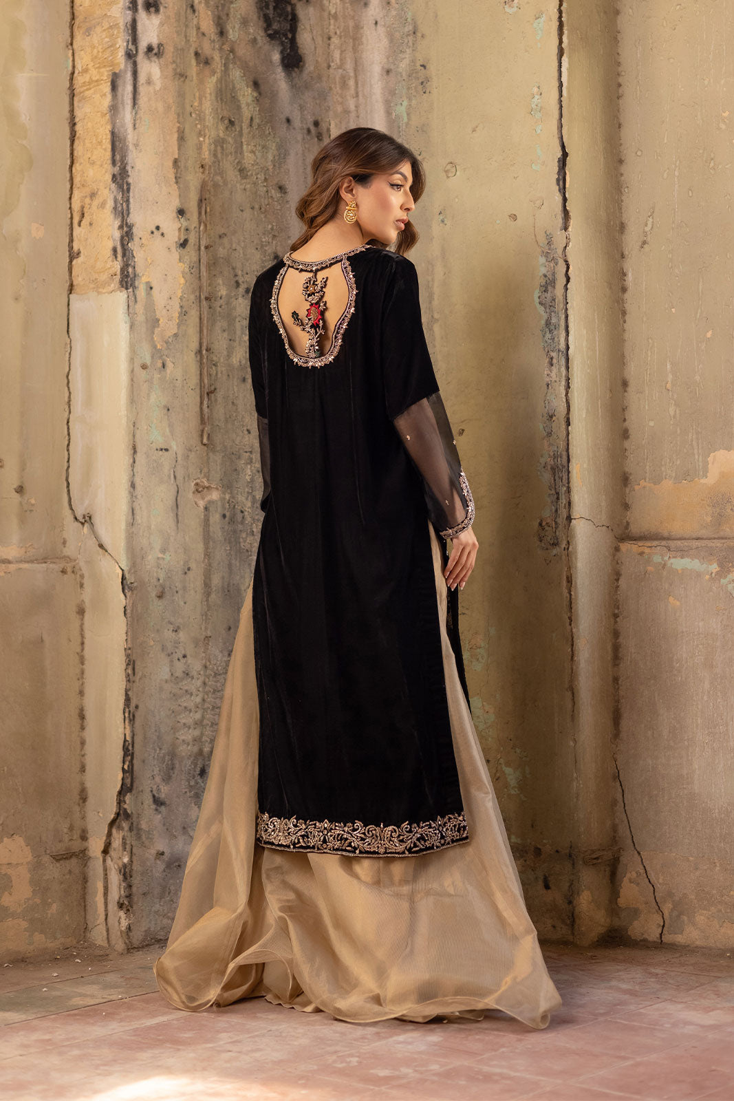 Black velvet shirt