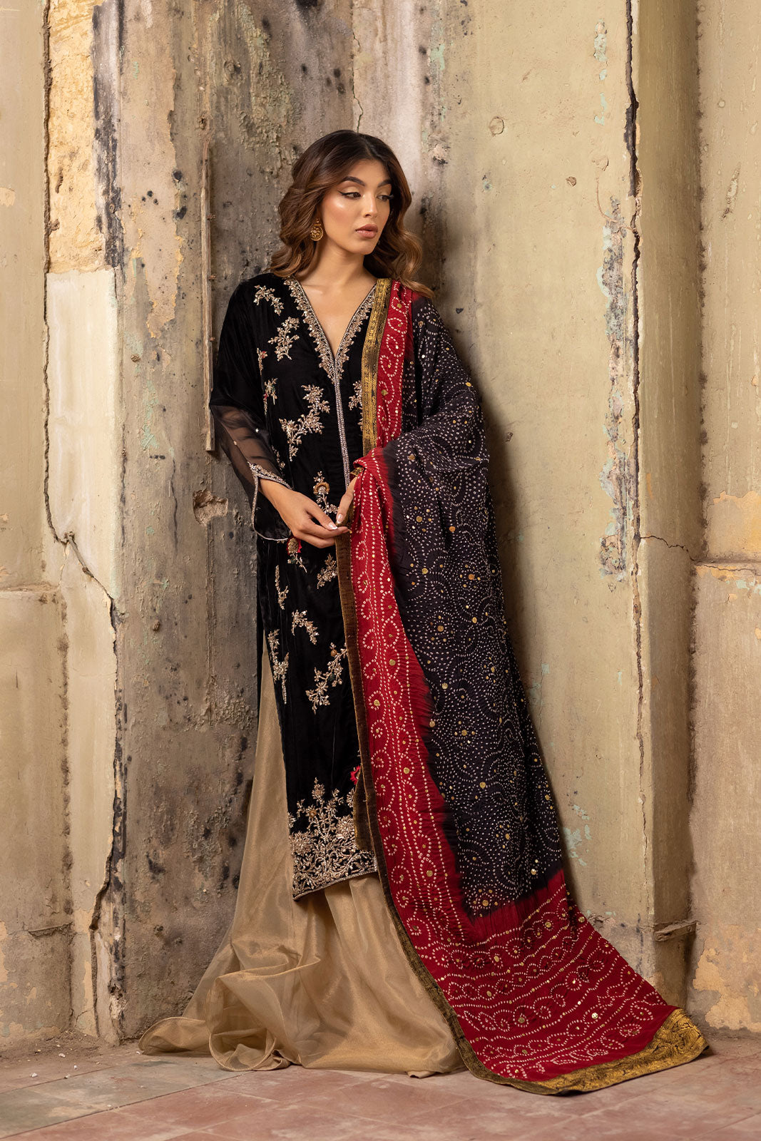 Elegant embroidered outfit