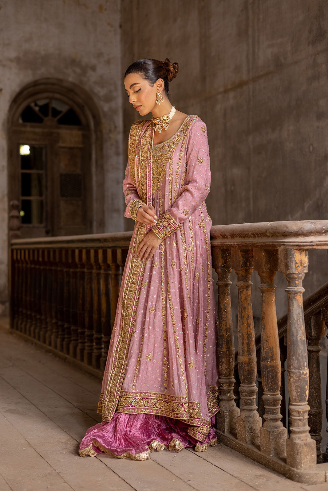 Traditional handcrafted kalidaar outfit