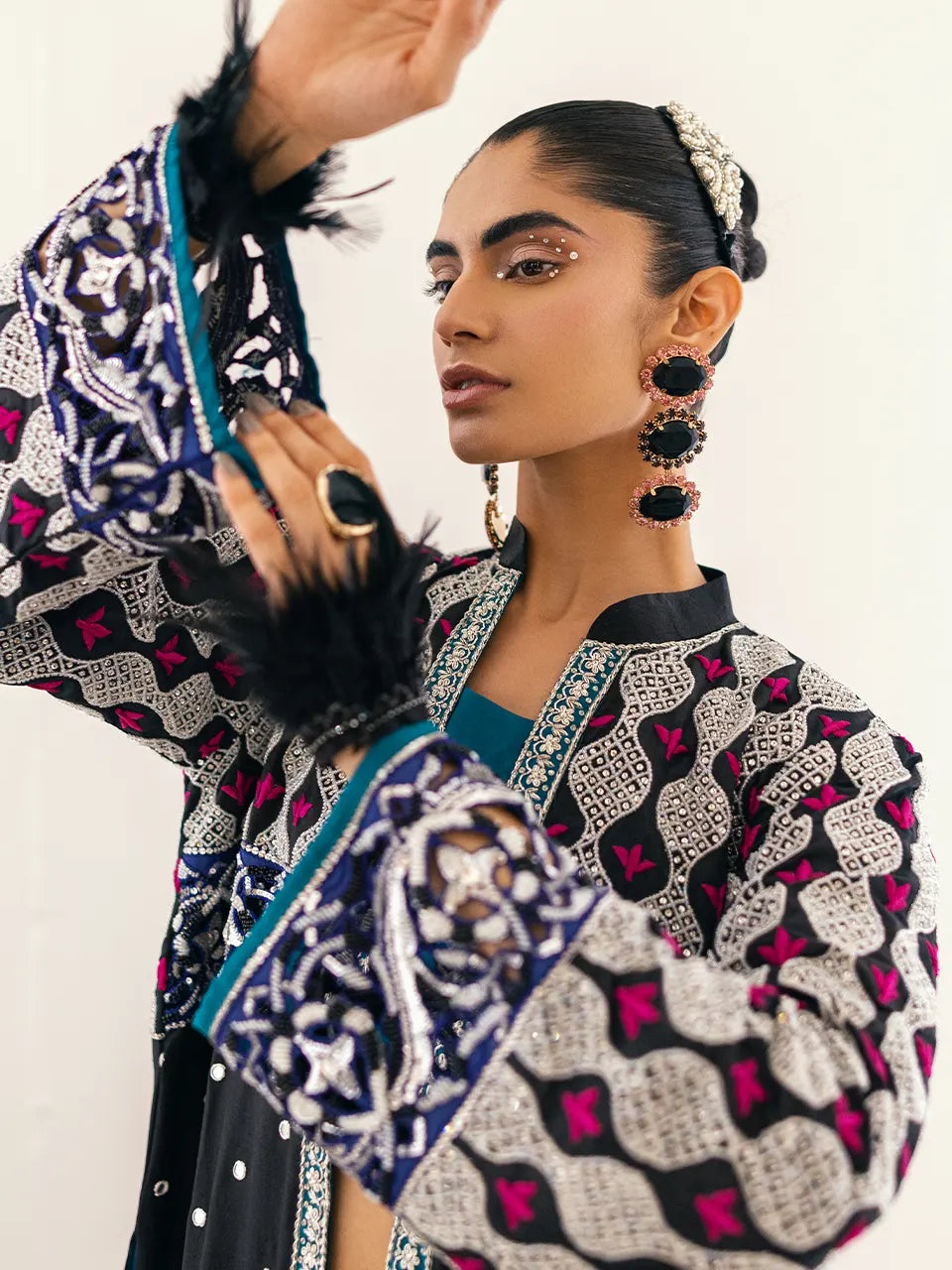 Raw silk coat outfit