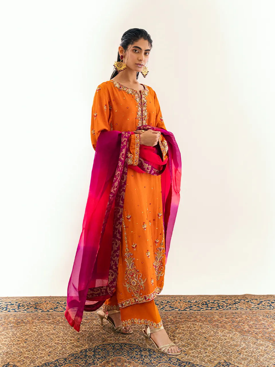 Luxurious raw silk outfit