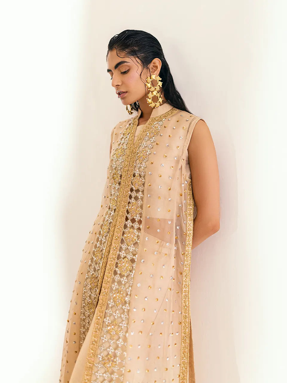 Elegant handwork details on coat