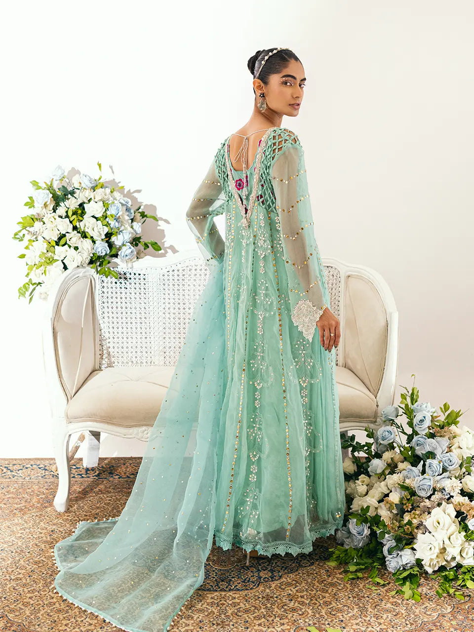 Sequined and beaded designer outfit