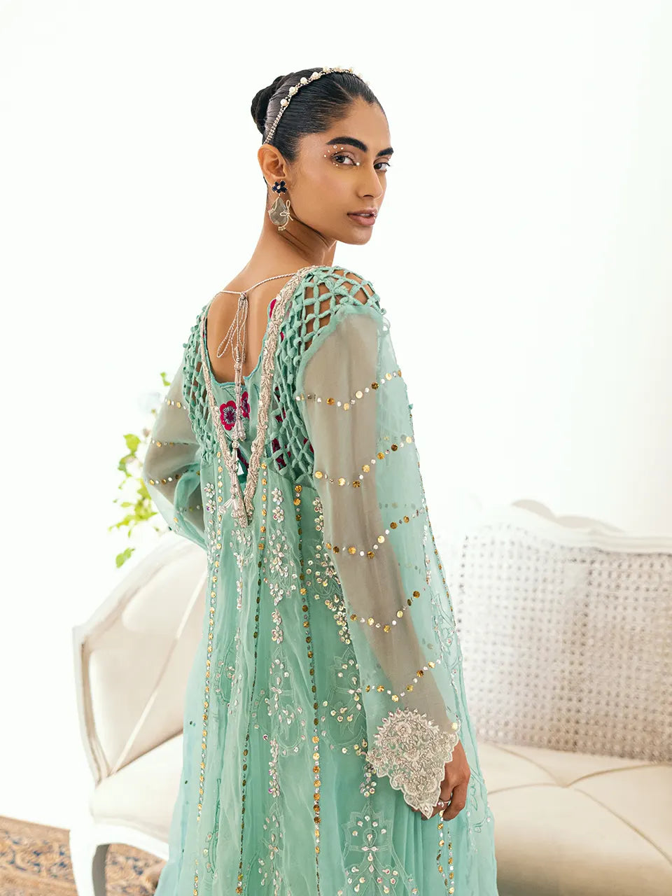 Aqua embroidered outfit