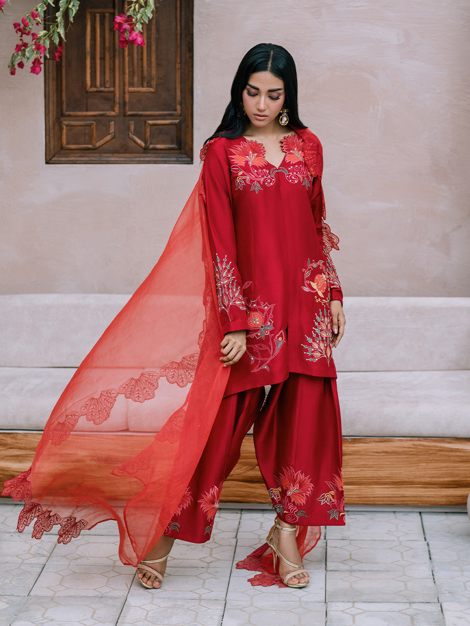 embroidery and appliqué in shades