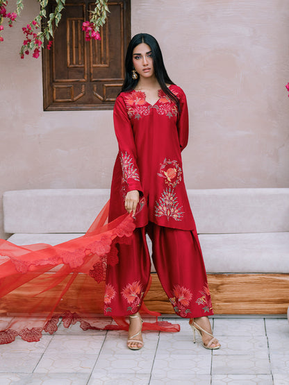 crimson red kurta 