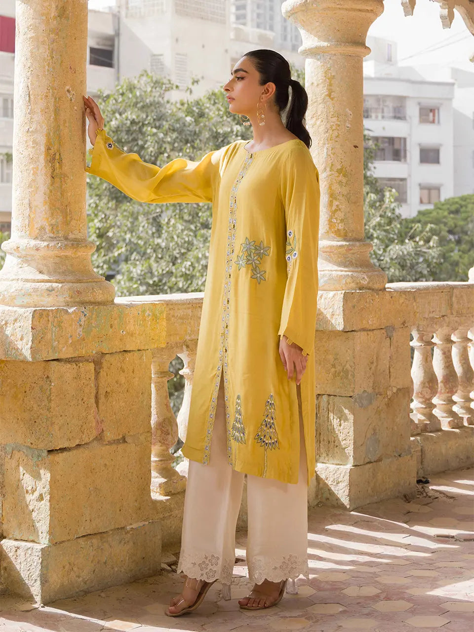 Elegant dandelion-colored kurta