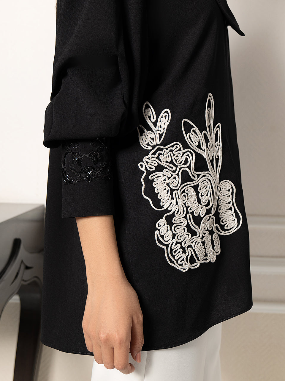 Hand-embroidered winter tunic